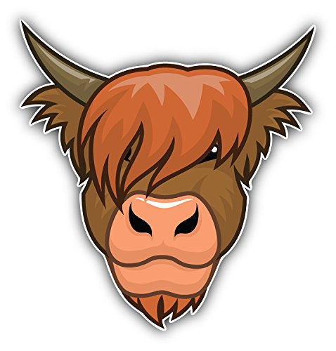 Highland Cow Head Hochwertigen Auto-Autoaufkleber 12 x 12 cm von postwalldecor