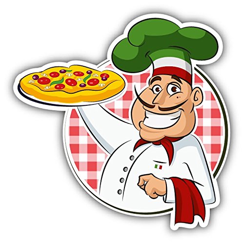 Man Chef Cook Pizza Hochwertigen Auto-Autoaufkleber 12 x 12 cm von postwalldecor
