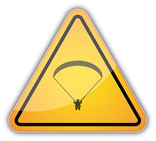 Paraglider Warning Sign Hochwertigen Auto-Autoaufkleber 12 x 12 cm von postwalldecor