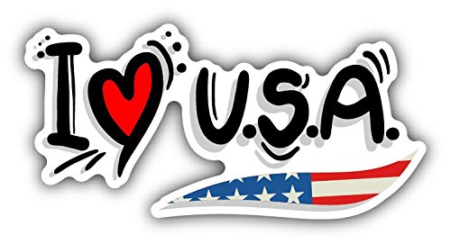 postwalldecor I Love USA Travel Slogan Hochwertigen Auto-Autoaufkleber 15 x 8 cm von postwalldecor