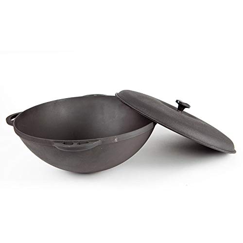 Kasan | Gusseisen | mit Deckel | Kazan | Wok | Asia Topf | Feuertopf | Kasan Plov | Plow | Beschbarmak | Kirgisien | Usbekistan | 22 Liter von posylka.de