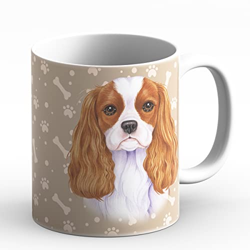 CAVALIER KING CHARLES (A) - Kaffeetasse, Becher, Teetasse aus hochwertiger Keramik. Kaffeebecher mit schöner Grafik und tollen Spruch in französischer Sprache. Praktisches Geschenk. von power gift