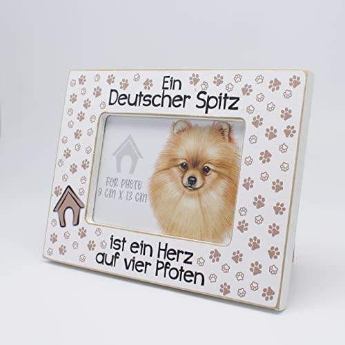 DEUTSCHER SPITZ/Keeshond/Pomeranian - Bilderrahmen mit Spruch. Fotorahmen zum Aufstellen oder Aufhängen. Wohnungsdekoration. Geschenk für jeden Hundehalter. von power gift