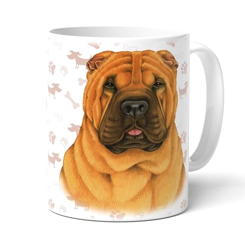 SHAR PEI Tasse mit Spruch. Teetasse. Kaffeebecher. Kaffeetasse. Geschenk für Frauchen, Herrchen und alle Hunden Liebhaber und Besitzer. von power gift