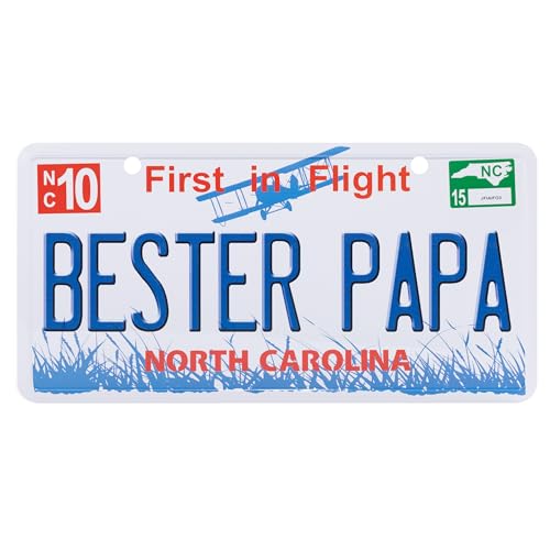 USA Staatskennzeichen mit Namen. Namensschild aus Aluminium. Wandschild, Tafel, Türschild. US-Kennzeichen. Schild mit Saugnäpfen. (BESTER PAPA) von power gift