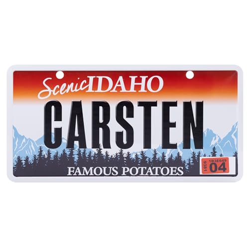 USA Staatskennzeichen mit Namen. Namensschild aus Aluminium. Wandschild, Tafel, Türschild. US-Kennzeichen. Schild mit Saugnäpfen. (Carsten) von power gift