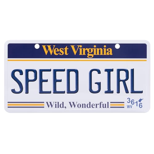 USA Staatskennzeichen mit Namen. Namensschild aus Aluminium. Wandschild, Tafel, Türschild. US-Kennzeichen. Schild mit Saugnäpfen. (Speed Girl) von power gift