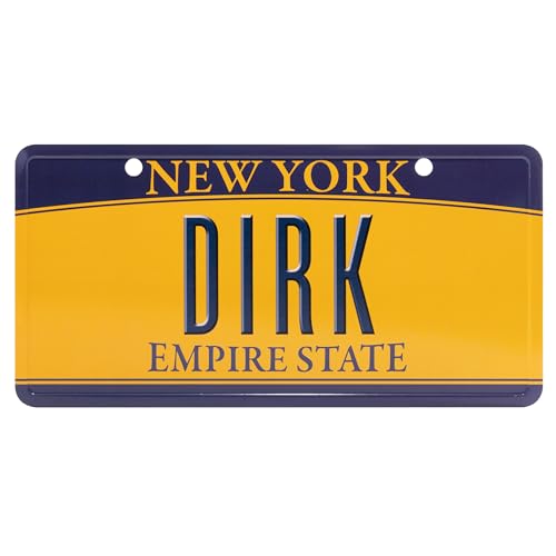 USA Staatskennzeichen mit Namen. Namensschild aus Aluminium. Wandschild, Tafel, Türschild. US-Kennzeichen. Schild mit Saugnäpfen. (DIRK) von power gift