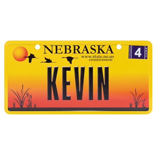 USA Staatskennzeichen mit Namen. Namensschild aus Aluminium. Wandschild, Tafel, Türschild. US-Kennzeichen. Schild mit Saugnäpfen. (Kevin) von power gift