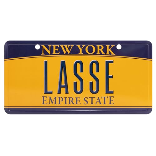 USA Staatskennzeichen mit Namen. Namensschild aus Aluminium. Wandschild, Tafel, Türschild. US-Kennzeichen. Schild mit Saugnäpfen. (LASSE) von power gift