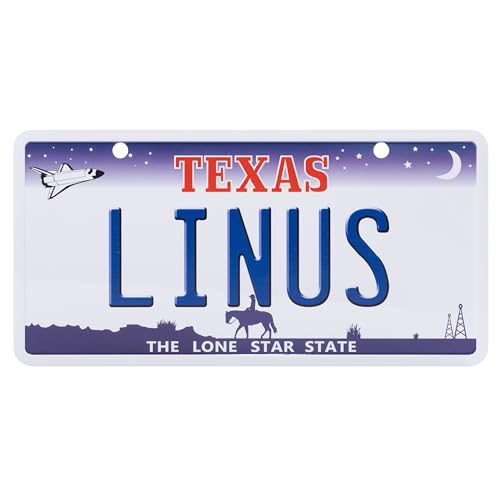 USA Staatskennzeichen mit Namen. Namensschild aus Aluminium. Wandschild, Tafel, Türschild. US-Kennzeichen. Schild mit Saugnäpfen. (Linus) von power gift