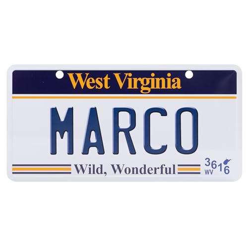 USA Staatskennzeichen mit Namen. Namensschild aus Aluminium. Wandschild, Tafel, Türschild. US-Kennzeichen. Schild mit Saugnäpfen. (MARCO) von power gift