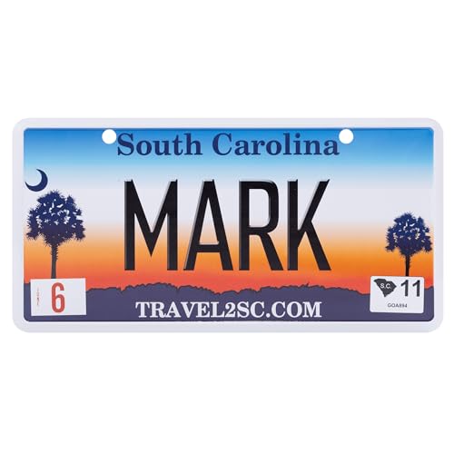 USA Staatskennzeichen mit Namen. Namensschild aus Aluminium. Wandschild, Tafel, Türschild. US-Kennzeichen. Schild mit Saugnäpfen. (Mark) von power gift