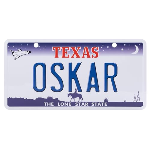 USA Staatskennzeichen mit Namen. Namensschild aus Aluminium. Wandschild, Tafel, Türschild. US-Kennzeichen. Schild mit Saugnäpfen. (OSKAR) von power gift