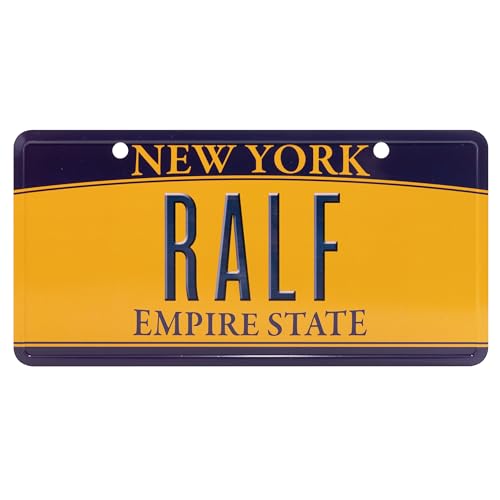 USA Staatskennzeichen mit Namen. Namensschild aus Aluminium. Wandschild, Tafel, Türschild. US-Kennzeichen. Schild mit Saugnäpfen. (RALF) von power gift