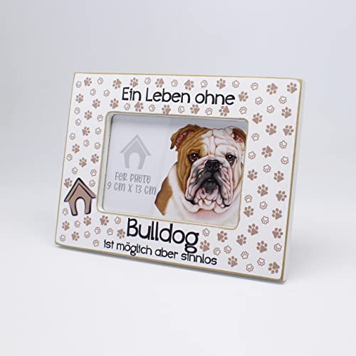 power gift BULLDOG/BULLDOGGE - Bilderrahmen mit Spruch. Fotorahmen zum Aufstellen oder Aufhängen. Wohnungsdekoration. Geschenk für jeden Hundehalter - Bulldoggebesitzer. von power gift