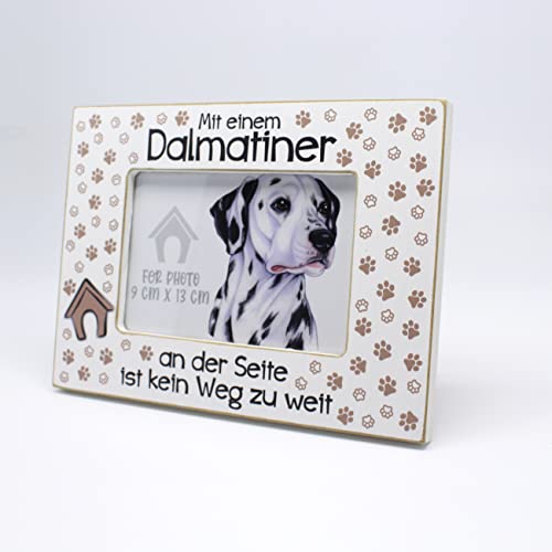 power gift Bilderrahmen mit DALMATINER Spruch. Rahmen mit Hunde Motiv. Foto, Fotorahmen aus Holz zum Aufstellen oder Aufhängen. Geschenk für jeden Hundeliebhaber. von power gift