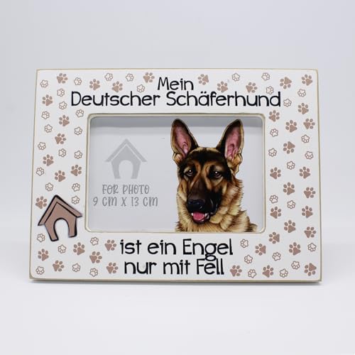 power gift DEUTSCHER SCHÄFERHUND - Bilderrahmen mit Spruch. Fotorahmen zum Aufstellen oder Aufhängen. Wohnungsdekoration. Geschenk für jeden Hundehalter - Schäferhundbesitzer. von power gift