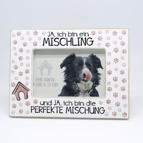 power gift MISCHLING - Bilderrahmen mit Mischlingshund Motiv und tollen Spruch. Rahmen mit Hund. Fotorahmen zum Aufstellen oder Aufhängen. Geschenk für Hunden Besitzer. power gift MISCHLING - Bilderrahmen mit Mischlingshund Motiv und tollen Spruch. Rahmen mit Hund. Fotorahmen zum Aufstellen oder Aufhängen. Geschenk für Hunden Besitzer. von power gift