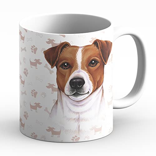 power gift Jack Russel Terrier (B) - Kaffeetasse, Becher, Teetasse aus hochwertiger Keramik. Kaffeebecher mit schöner Grafik und Spruch in französischer Sprache. von power gift