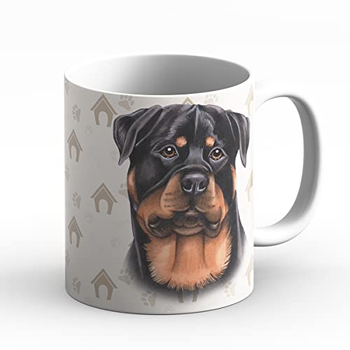 power gift ROTTWEILER - Kaffeetasse, Becher, Teetasse aus hochwertiger Keramik. Kaffeebecher mit schöner Grafik und Spruch in französischer Sprache. Praktisches Geschenk. von power gift