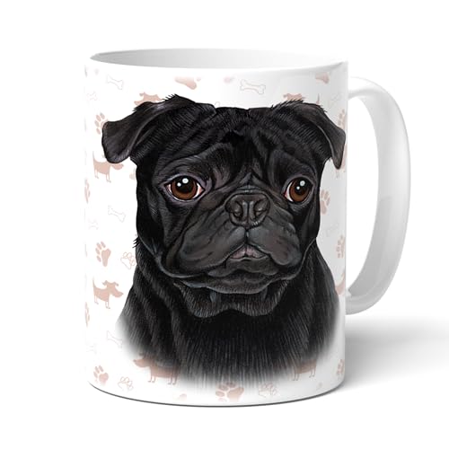 MOPS (48) - Kaffeetasse mit Spruch. Becher mit Hundemotiv. Kaffeetasse mit Spruch. Becher mit Hundemotiv. Tasse, Teetasse Kaffeebecher. Geschenk für alle Hunden Liebhaber. von power gift