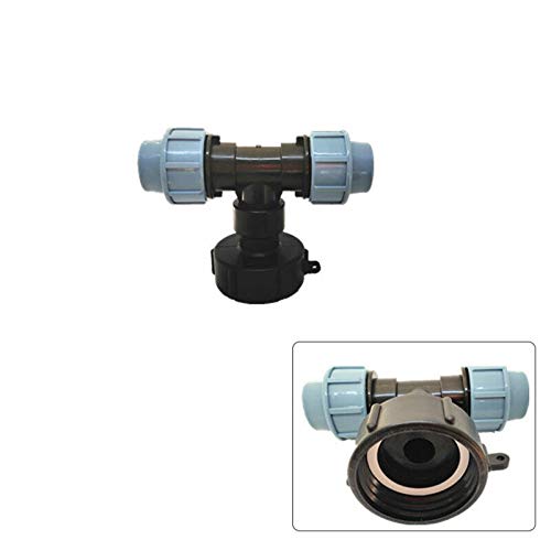 IBC Tankgewindeanschluss POWERTOOL IBC Tankadapter S60X6 auf Mdpe Wasserrohrverschraubungen für IBC-Wassertanks (Dreiwege-Auslass, 25 mm) von power tool