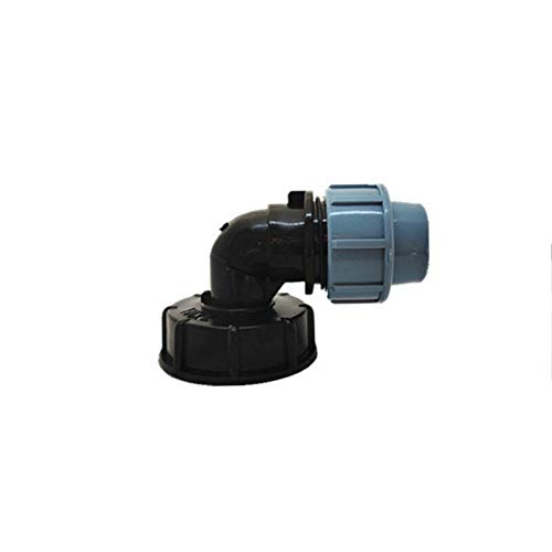 IBC Tank-Gewindeanschluss POWERTOOL IBC Tankadapter S60 x 6 auf Mdpe Wasserrohrverschraubungen für IBC Wassertanks (Winkelauslass 20 mm) von power tool