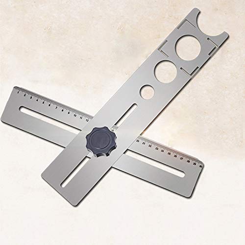 POWERTOOL Messwerkzeug Multifunktions-Werkzeug, 1 Stück Edelstahl-Loch-Locator Einstellbar Multi-Winkel-Messlineal Universal Wandmarkierungswerkzeug für Keramikschneiden von power tool