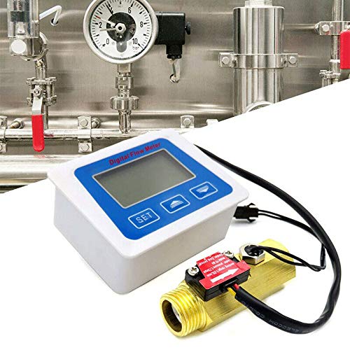 Powertool Turbinenmesser, digital, LED, Diesel, Öl, Kerosin, Wasser, Durchflussmesser für Gas, Flüssigkeitsdurchflusskontrolle (G3/4 Zoll Stecker auf Stecker) von power tool