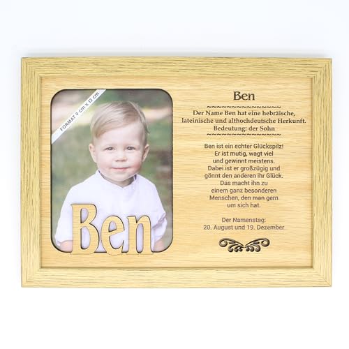 BEN - Bilderrahmen Holz, Deko Bilder mit Rahmen, Fotorahmen stehend und hängend - Für dein Zuhause Picture Frame Deko Wohnzimmer Fotografie Foto Bild Porträt Portrait von power gift