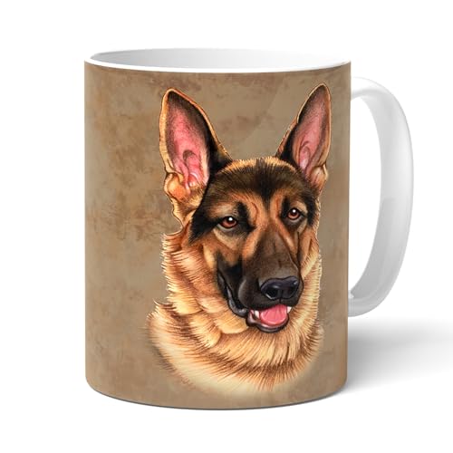 DEUTSCHER SCHÄFERHUND B (23) - Kaffeetasse mit Spruch. Tasse. Becher mit Hundemotiv. Teetasse. Geschenk für Frauchen, Herrchen ind alle Hunde Besitzer. von power gift