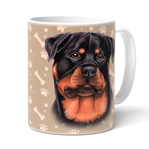 ROTTWEILER - Tasse mit Spruch und Hundemotiv. Geschenk für alle Rottweiler Besitzer. Kaffeebecher, Teetasse. von power gift