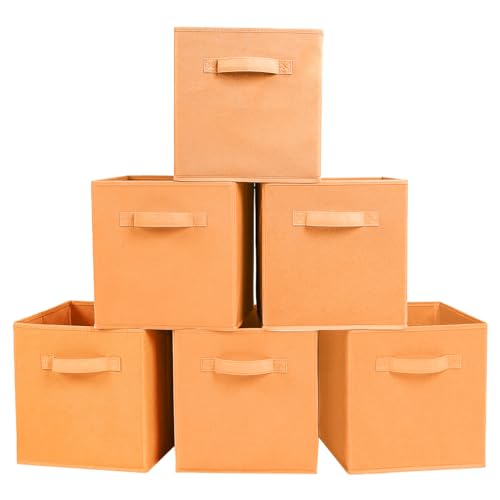 powerking Aufbewahrungsbox, 6 Stück, Faltbare Aufbewahrungswürfel, Aufbewahrungsbox aus Stoff in Würfelform, Orange von PowerKing