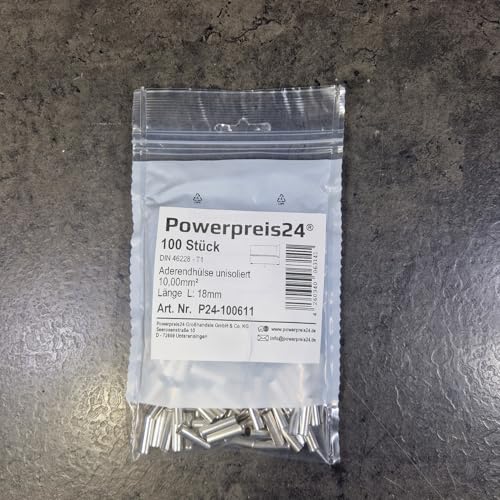 100 Stück 10,0 mm² Aderendhülsen unisoliert blank von powerpreis24de 100 Stück 10,0 mm² Aderendhülsen unisoliert blank von powerpreis24de von powerpreis24