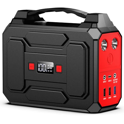 Powkey Tragbare Powerstation 99Wh/27000mAh Tragbares Kraftwerk 100W Solargenerator mit 230V AC Ausgang/QC 3.0 18W USB/Typ-C für Camping Wohnmobile Notstromaggregat von powkey