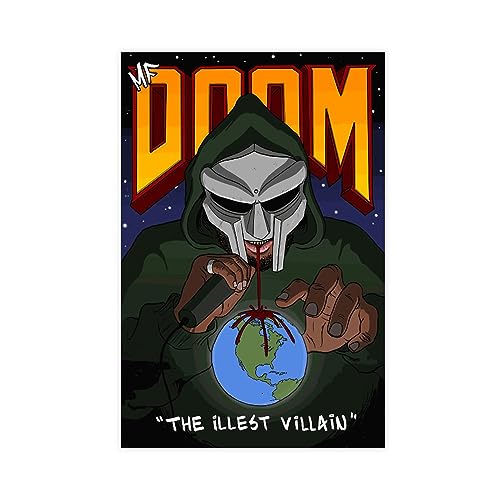MF Doom Album Cover Leinwand Druck Rapper Wand Poster Dekor Kunst Geschenk für Wohnzimmer Schlafzimmer Dekor 12x18 Zoll Ungerahmt von ppARK