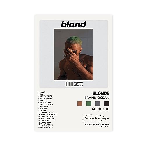 ppARK Frank Ocean Blonde Leinwand Poster für Raum Ästhetisches Album, Wandkunst, Modernes Dekor, Teenager-Geschenk 12x18 Zoll Ungerahmt von ppARK