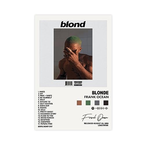 ppARK Frank Ocean Blonde Leinwand Poster für Raum Ästhetisches Album, Wandkunst, Modernes Dekor, Teenager-Geschenk 24x36 Zoll Ungerahmt von ppARK