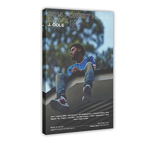 ppARK J.Cole I Album Cover Leinwand Poster Rapper Druck, Musikästhetische Wandkunst für Wohnheim Zimmer Dekoration Rahmen 12x18 Zoll von ppARK