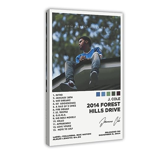 ppARK J.Cole II Album Cover Leinwand Poster Rapper Druck, Musikästhetische Wandkunst für Wohnheim Zimmer Dekoration Rahmen 16x24 Zoll von ppARK