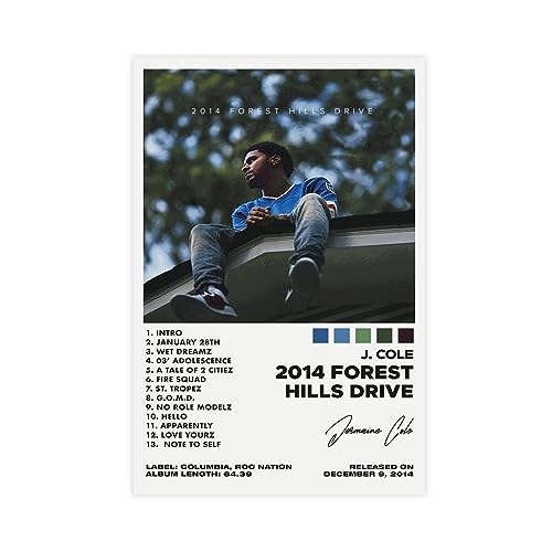 ppARK J.Cole II Rapper Album Cover Leinwand Poster Musik Drucke, Raum Ästhetische Wandkunst für die Raumdekoration von Teenagern Ungerahmt 20x30 Zoll von ppARK