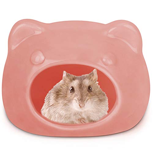 ppactvo Hamsterhaus, Hamster-Versteck für Kleintiere, Keramik, Hamster, Bettwäsche, Versteck, Nest, Tierbad, für Chinchilla, Hamster, Ratten, Rennmäuse, 8,5 cm, Rosa von ppactvo