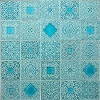 25 Fliesen Mit Ornamenten, Türkis Nr.1 von pracowniazona