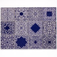 Fliesen 12 Ornamente, Dunkelblau Gesprenkelt von pracowniazona