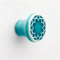 Möbelknopf, Muster No.3, Türkise , Griffe Aus Keramik, Dekoknopf von pracowniazona