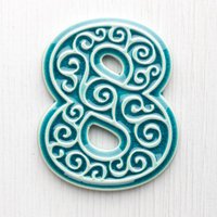 Wohnung Nummer, Zahl 8 Türkis von pracowniazona