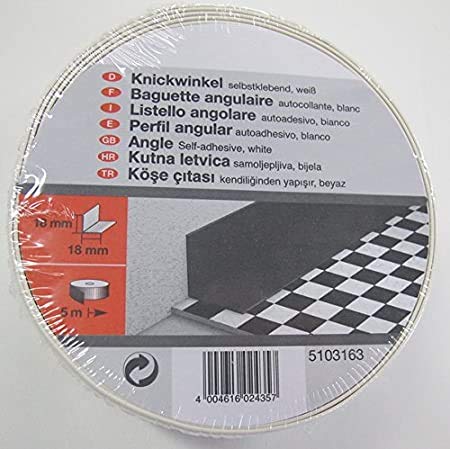 Knickwinkelwinkel Profil selbstklebend 18 x 18 mm in Esche Grau 5 Meter, Klebewinkel, Knick Winkel von praktikus