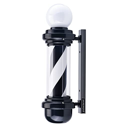 precious harvest 68cm Barbierstab,Schwarz Weiße Streifen Rotierende,Energie Sparen LED-Lichtquelle,rotierende Lampen für Friseursalons von precious harvest