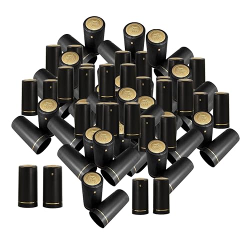predolo 100 Stück Schrumpfkapseln Flaschensiegel aus PVC Weinflaschenkappen Und Schutzabdeckungen Verleihen ein Elegantes Aussehen Und Sichere Versiegelung, Schwarz predolo 100 Stück Schrumpfkapseln Flaschensiegel aus PVC Weinflaschenkappen Und Schutzabdeckungen Verleihen ein Elegantes Aussehen Und Sichere Versiegelung, Schwarz von predolo